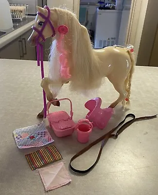 Vintage BARBIE 1995 Nibbles Picnic Set CURLY HAIR CLASSY HORSE 2001 #54252 • $20