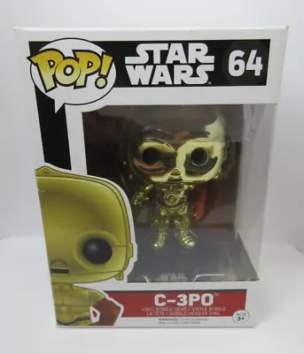 Star Wars Funko Pop Vinyl Figure C-3PO No. 64 Chrome With Red Arm • $33.32