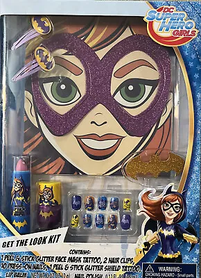 $12.95 • Buy Super Hero Batgirl Face Mask Tattoo, Hair Clips, Press-on Nails, Shield Tattoo
