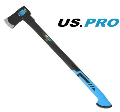 US PRO Axe 4lb Wood Log Splitter Tree Hatchet Fibreglass Chopper 4536 • £17.70