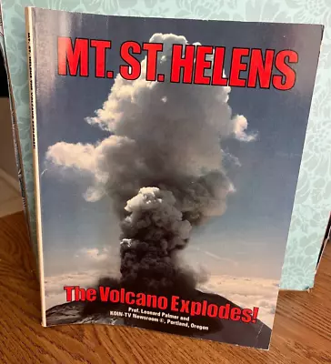 MT. ST. HELENS The Volcano Explodes! - Leonard Palmer 1980 Book + Newsclippings • $15