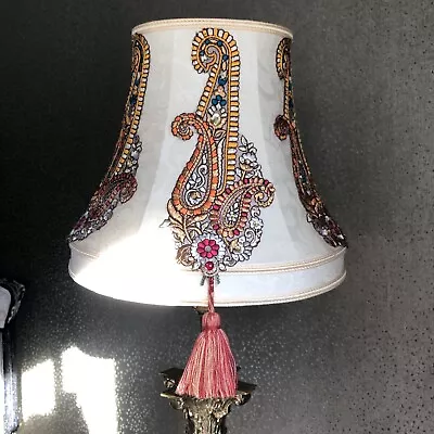 Downton Abbey  Victorian Traditional  Ivory Multi Colour Bead Lampshade 14in36cm • £20