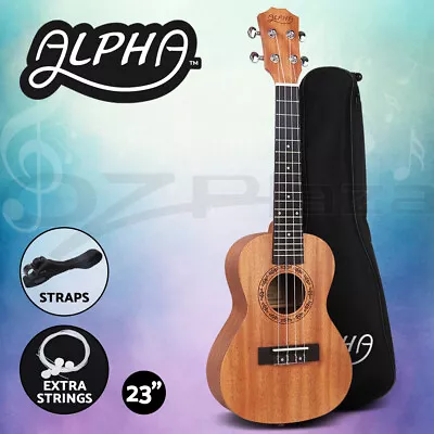 Alpha 23  Concert Ukulele Mahogany Ukuleles Uke Hawaii Guitar W/ Carry Bag Tuner • $55.95