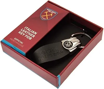 £9.95 • Buy West Ham FC Leather Key Fob Keyring In A Gift Box For Birthday Christmas Gift