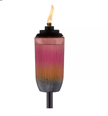 Tiki Brand Convertible 2 Uses Torch 69  Garden Torch Amber Glass Mosquito Repell • $18