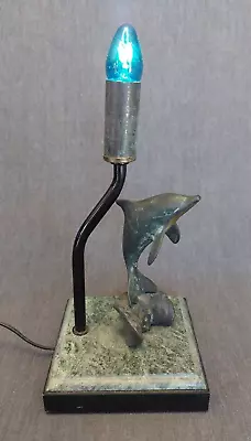 High Quality SPI San Pacific International Brass & Marble Dolphin Lamp • $49