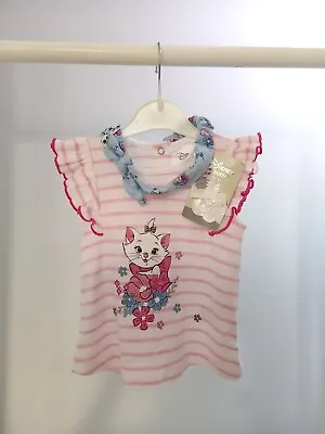 DISNEY Baby Girls 3-6 Months Marie Aristocats Short Sleeve Top T-shirt Clothes • £3.25