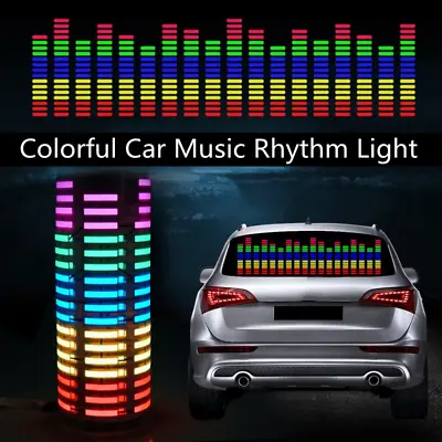 Colorful Car Sticker Music Rhythm LED Flash Light Sound Activated Equalizer Lamp • $33.15