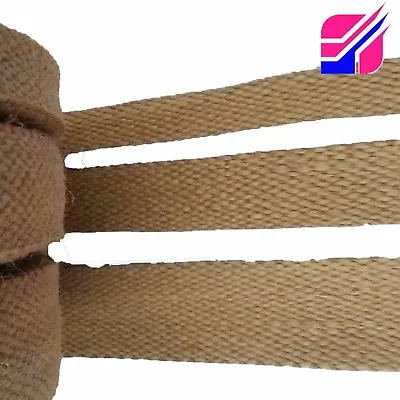 Natural Jute Tape Hessian Furniture Upholstery Bags Rugs Craft Sewing Trim • £3.07