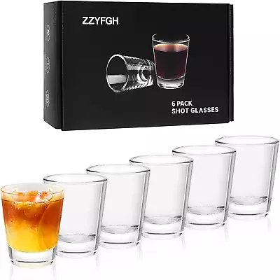 6 Pack Shot Glasses Set 1.5 Oz Clear Shot Glass With Heavy Base For Vodka Whis • $15.01