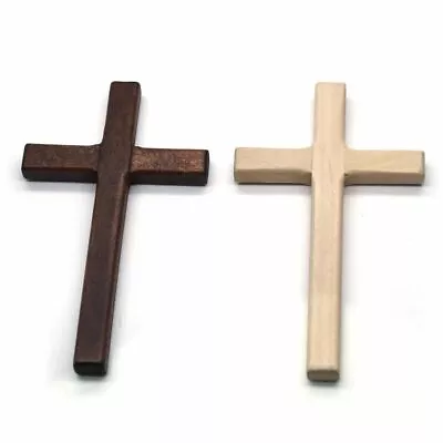 Christian Wooden Cross 12cm/4.7in Hanging Wall Large Long Crucifix Two Color • £2.80