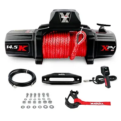 X-BULL Electric Winch 14500LBS 12V Synthetic Rope Towing Truck Off Road 4WD • $399.90