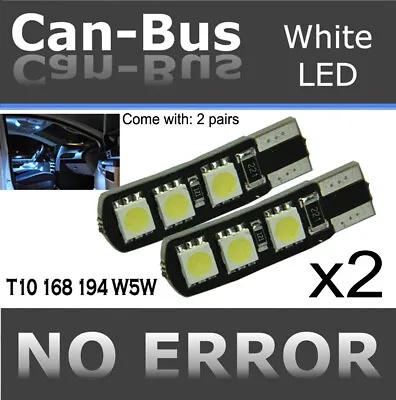 X2 Pcs Canbus Samsung 6 LED Chips T10 White Replaces License Plate Bulbs D334 • $9.99
