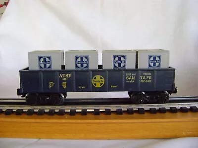 K-Line 5611 Santa Fe Blue Drop End Gondola W/4 Crates. O/027 Gauge • $19.99