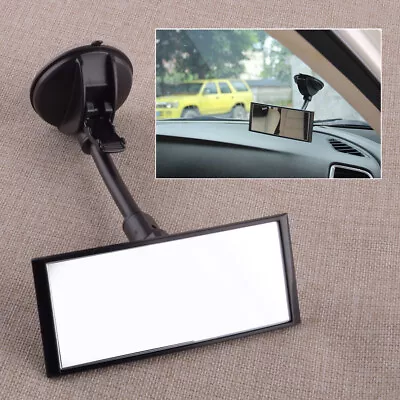 Car Interior Rear View Mirror Baby Safety View Oval Suction Cup 145x62mm Glass • £10.98