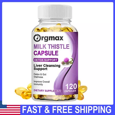 Organic Vitamin Milk Thistle Extract 120 Capsules Extra Strength Liver Cleanse • $13.98