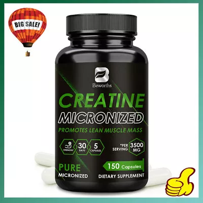 CREATINE Monohydrate Caps 3500MG Muscle Strength Muscle Building Supplement • $18.76
