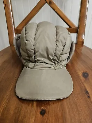 Vintage Eddie Bauer Trapper Hat Cap Size M Goose Down Winter Beige Tan  • $49.99