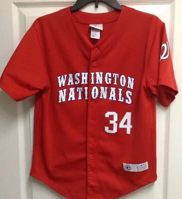 Washington Nationals Bryce Harper #34 Official MLB Youth Large 12-14 Jersey EUC • $21