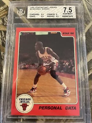 1986 Star Michael Jordan Michael Jordan #9 BGS 7.5 WITH TWO 9.5 SUBS BULLS RC • $600