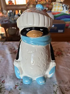 Vintage McCoy Chilly Willy Penguin Cookie Jar Christmas Winter • $45