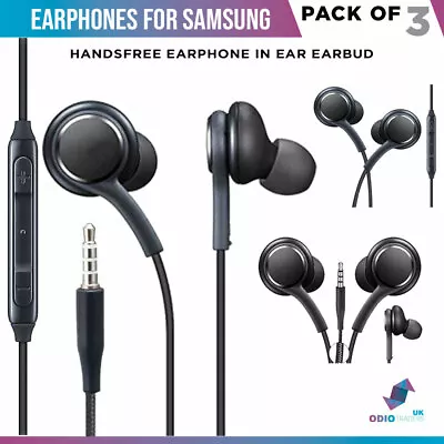 3x Genuine Samsung Earplug Headphones Handsfree For Galaxy S9 S10+S8+ Note 9 • £12.92