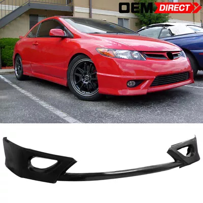 Fits 06-08 Honda Civic Coupe HF-P Style Front Bumper Lip Spoiler Unpainted PU • $109.99