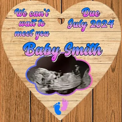 Personalised Baby Scan Heart Frame Baby Shower Gift New Mom Gift Picture Frame • £6