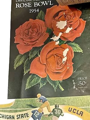 1954 Michigan State Vs UCLA Rose Bowl Official Program And Ticket • $24.50