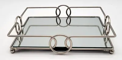 Perfume Trays For Dresser Vanity Tray For Bathroom Metal With Mirror • $18.99