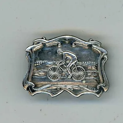 £22.99 • Buy Unmarked Silver Cycling Brooch/badge - Looks Early,   Maker - A .maes- No Pin