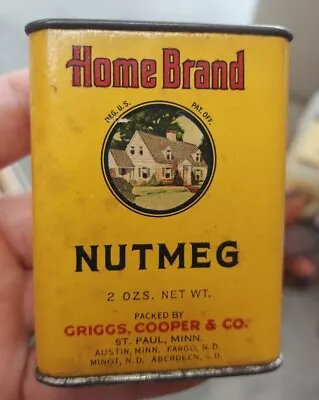 Home Brand Nutmeg Vintage Spice Tin Griggs Cooper & Co. St. Paul MN Fargo ND SD • $9.99