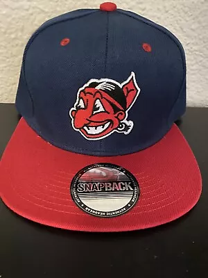 Vintage Throwback Cleveland Indians Chief Wahoo Retro Logo Snapback Cap Hat New • $22