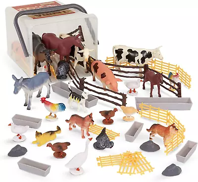 – Farm Animal Figurines & Accessories – 60Pc Toy Animal Set For Kids Miniature  • $49.99