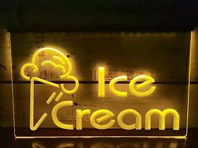 Ice Cream Cone Shop Open LED Neon Light Sign Advertising Display Wall Art Décor • $43.29