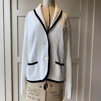 Cream Blazer / Jacket Lauren Ralph Lauren Size L Knitted 100% Cotton  • £40