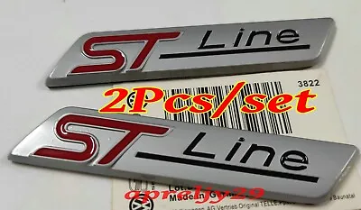 2x ST Line Badge Silver Fender For Focus Kuga Puma Fiesta Performance STline • $19.99