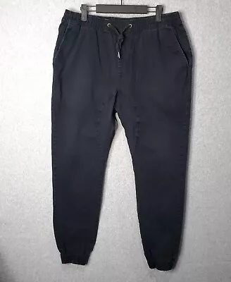 Zanerobe Men's Jogger Pants Size 38 Black Cotton Stretch Actual 34 X 32 • $14.98