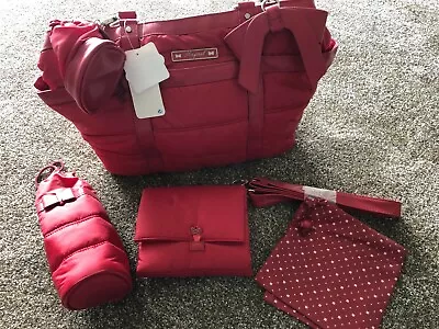 Mayoral Red Baby Nappy Changing Bag Mat Dummy Bag Bottle Warmer Shoulder £66 NEW • £44.99