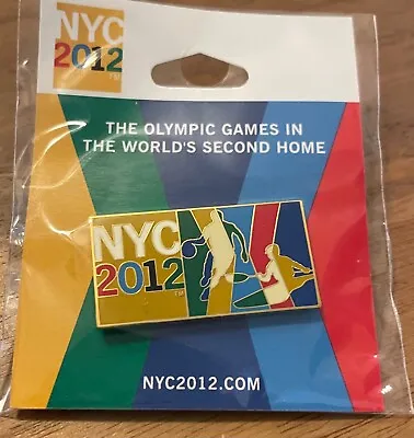 New York City NYC 2012 Candidate City Basketball Kayak Olympic Bid Pin • $5