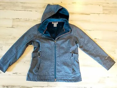 Free Country Women's Two Way Zip Coat Plush Lining Removable Hood Blue Sz L (A3) • $12.99
