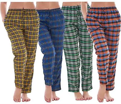 Ladies Flannel Pyjama Bottoms Check Loungewear Lightweight Pants Nightwear • £9.95