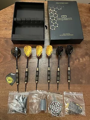 CC-Exquisite Professional Steel Tip Brass Darts  Set 6 Darts • $25.50