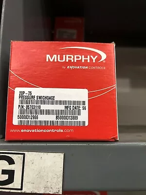 05703110 20P-75 Murphy Oil Pressure Gauge • $72.48