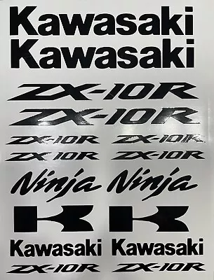 £10.99 • Buy 16x Motorbike Kawasaki Ninja ZX-10R Decals Motorcycle Vinyl Stickers A4 Sheet
