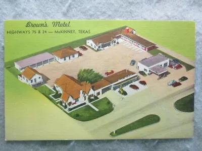 Vintage Brown's Motel McKinney Texas Postcard • $2.10