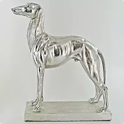 £38.95 • Buy Large 31cm Silver Effect Greyhound Figure Ornament Sculpture Statue Collectable