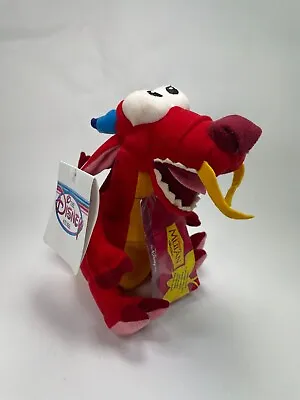 Disney Store Original Movie Mulan 6 T  Mushu Plush Stuffed Red Dragon W/ Tag B1 • $14.99