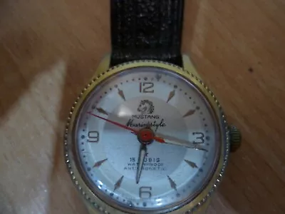 Rare Vintage Mustang 1950's Marinestyle Mens Wrist Watch Swiss Made • $47.31