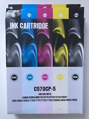 Compatible Ink Cartridge For Canon Pack Of 5 Black/Cyan/Magenta/Yellow/Black • £8.95